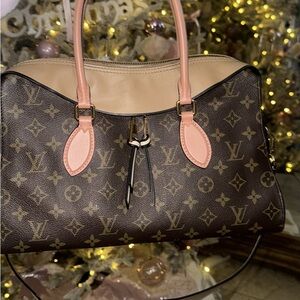 Louis Vuitton Brown and Tan Monogram Satchel